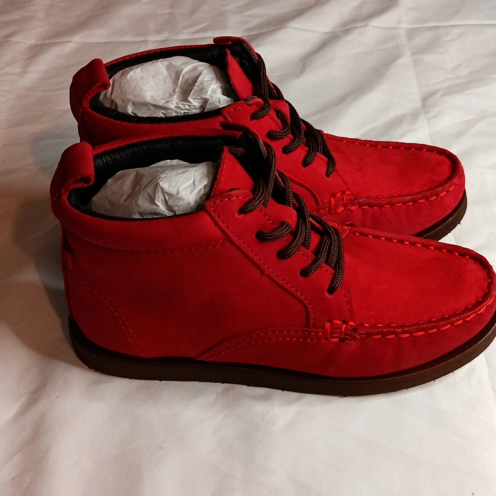 Marc Joseph children kids red/nubuck brand new real leather high luxury 11.5 kid